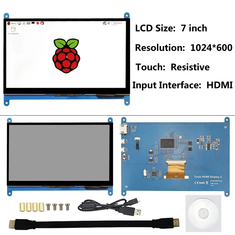 Raspberry Pi Сенсорный экран 3,5/5/7 дюймов ЖК-дисплей модуль Дисплей для контроля уровня сахара в крови с резистивной/емкостный сенсорный экран Панель для Raspberry Pi 3B+/3B