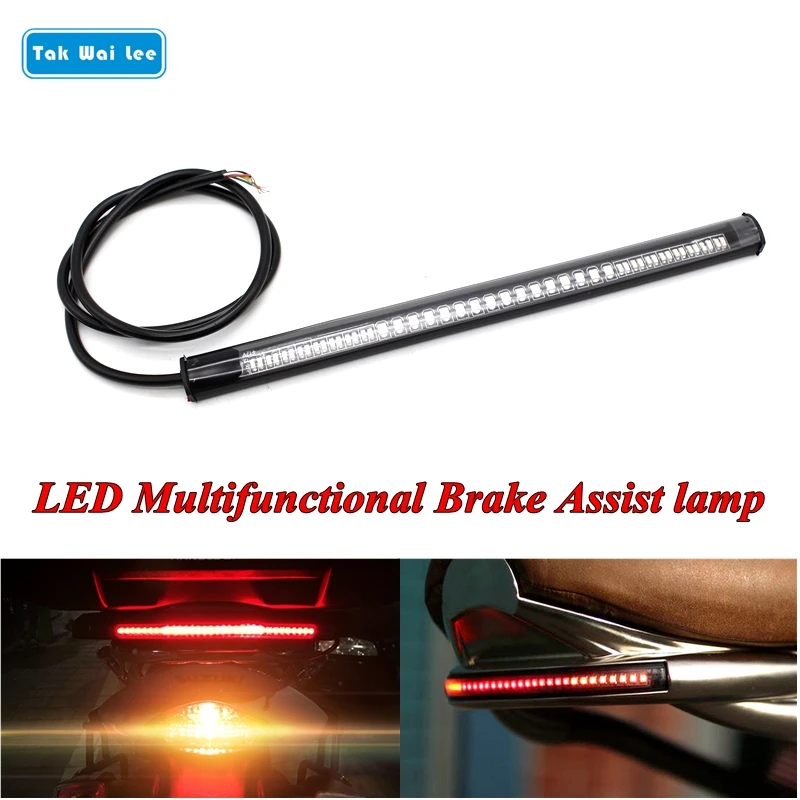 Tak Wai Lee 1Pcs Red LED Multifunctional Brake Assist Light Strip Turn Signal Lamp Car Motorcycle Styling Fog Driving Taillight |