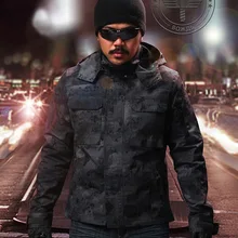 Камуфляжный худи на застежке куртка Ripstop камуфляжная куртка с капюшоном Боевая куртка Полевая куртка черный рип-стоп