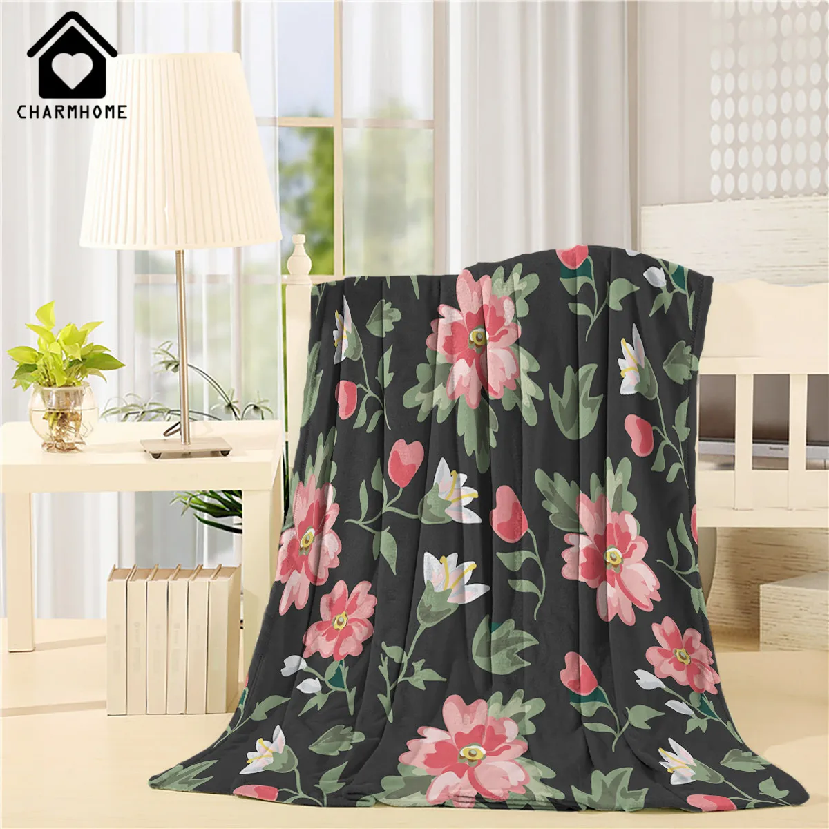 CHARMHOME 2017 New Spring Autumn Flannel Fleece Fabric Blanket Floral Sofa Bed Throw Blanket Kid