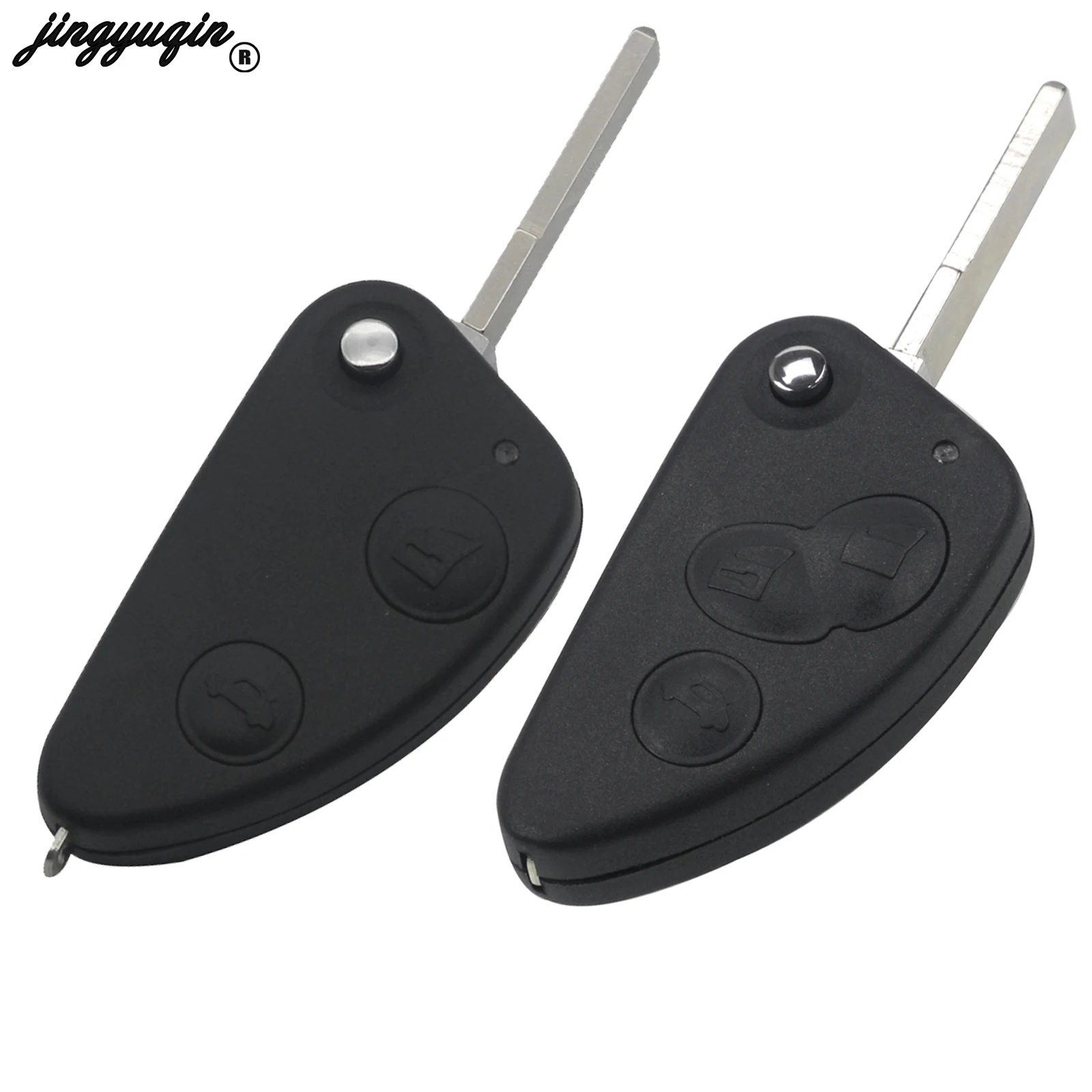 

jingyuqin 2/3 Buttons Remote Flip Folding Car Key Shell Keyless Cover For Alfa Romeo 147 156 166 GT Replacement Case