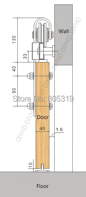 DIYHD 5FT 10FT оборудование для раздвижной двери сарая из матового никеля классическое