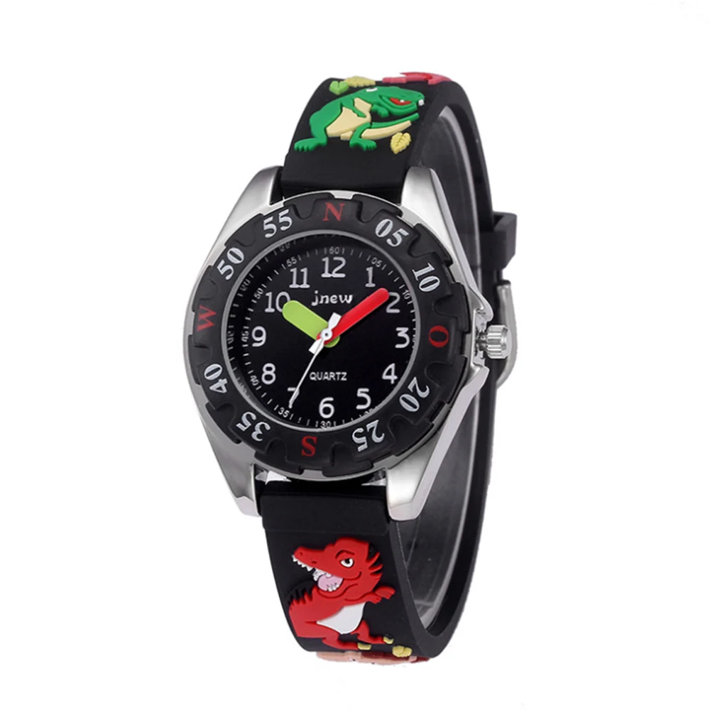 Buy Waterproof Silicone Quartz Watch Cartoon Dinosaur 3D Straps Children's