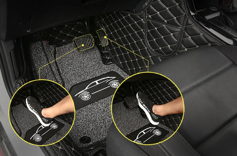 lsrtw2017 leather car interior floor mat for volkswagen t-roc accessories interior styling stickers covers