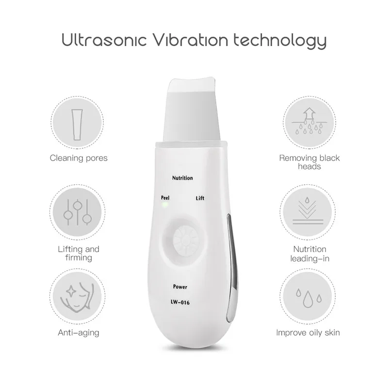 

CkeyiN Ultrasonic Skin Scrubber Facial Deeply Cleaner Face Peeling Extractor Blackhead Beauty Cleaning Device Skin Care Tools 47