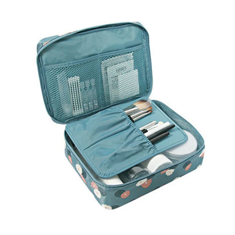 GABWE سستة المرأة حقيبة مستحضرات تجميل حقيبة مستحضرات التجميل الجمال حالة المكياج حقيبة مستحضرات تجميل مجموعات الأزهار النايلون المنظم تخزين ...