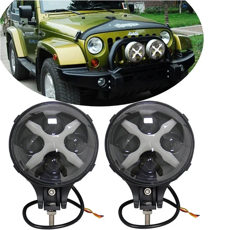 6/" BLUE SPOT LIGHT BLUE RING LED CHROME ANGEL EYE FOGLIGHT CAR