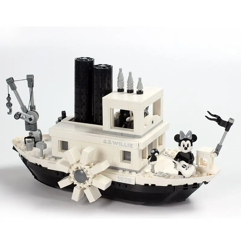 

H&HXY 3025 842Pcs Ideas Steamboat Willie Movie legoings 21317 Building Blocks Bricks toys children Model Christmas Gifts