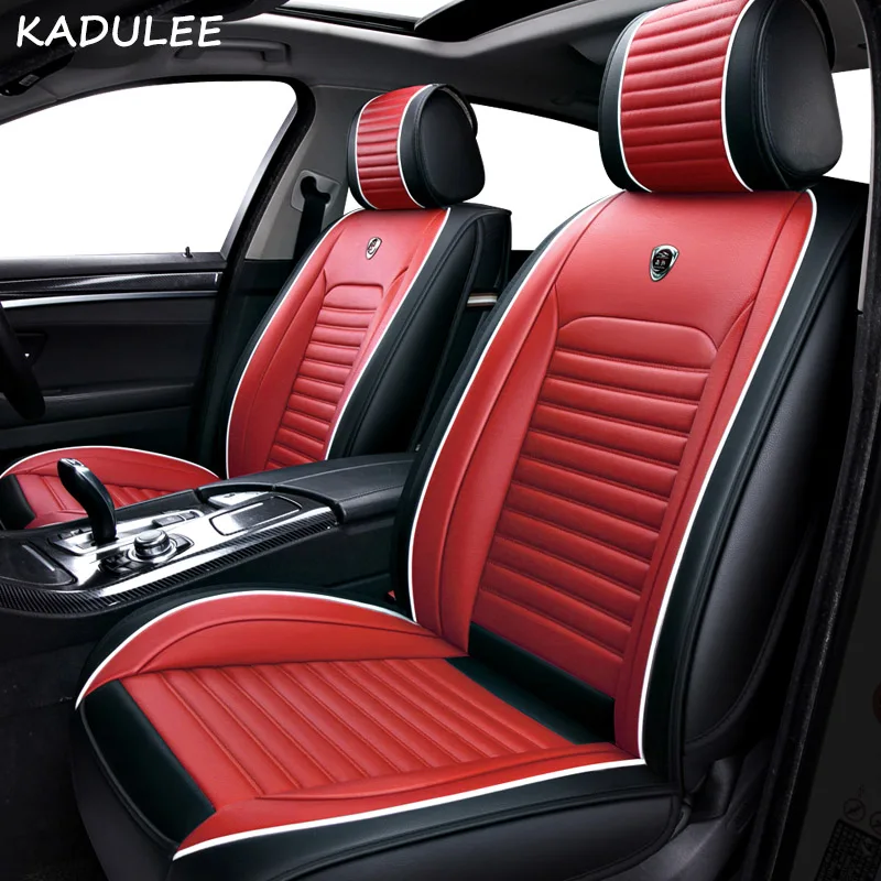 Kadulee из искусственной кожи Чехол автокресла для MINI Cooper R50 R52 R53 R56 R57 R58 F55 F56 F57 Countryman R60 F60 автомобильные аксессуары для укладки волос - Название цвета: black with red