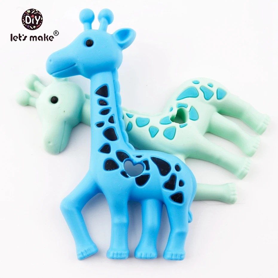 

Let's Make Silicone Teething Necklace Pendants For Kids 2pcs Giraffe Teether Food Grade Silicone Baby Carrier Accessory Teether