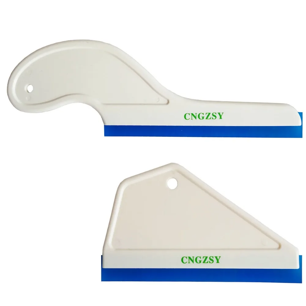 

CNGZSY 15cm Long Handle Scraper Triangle Water Wiper Silicone Blade For Windshield Water Residual Dust Snow Ice Removal B16+B17