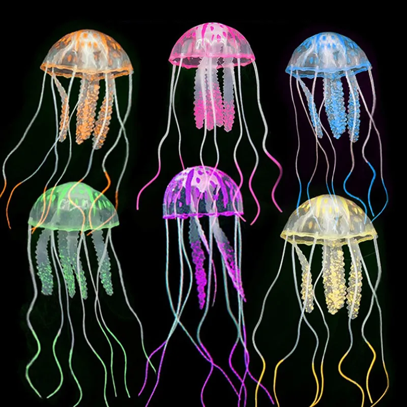 

Air Pump Glowing Effect Artificial Jellyfish Fish Tank Aquarium Decoration Mini Submarine Ornament Underwater Pet Decor