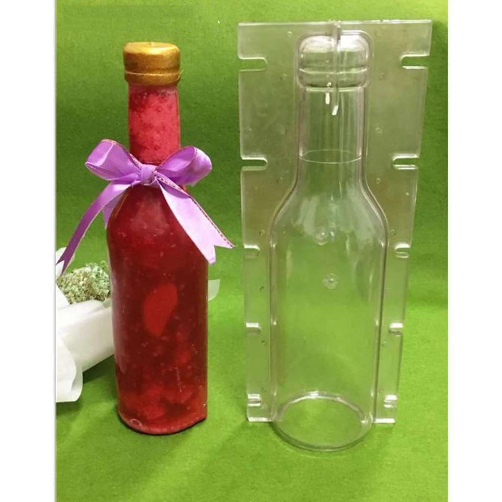 Winebottle Shaped Plastic Clear Candle Molds Soap Mould Candles Making Craft