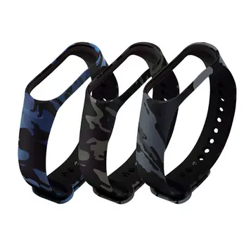 

New Durable Soft Camouflage Silicone Wristband Replacement Watch Band Strap For Xiaomi Mi Band 4 3 Smart Wristband qiang