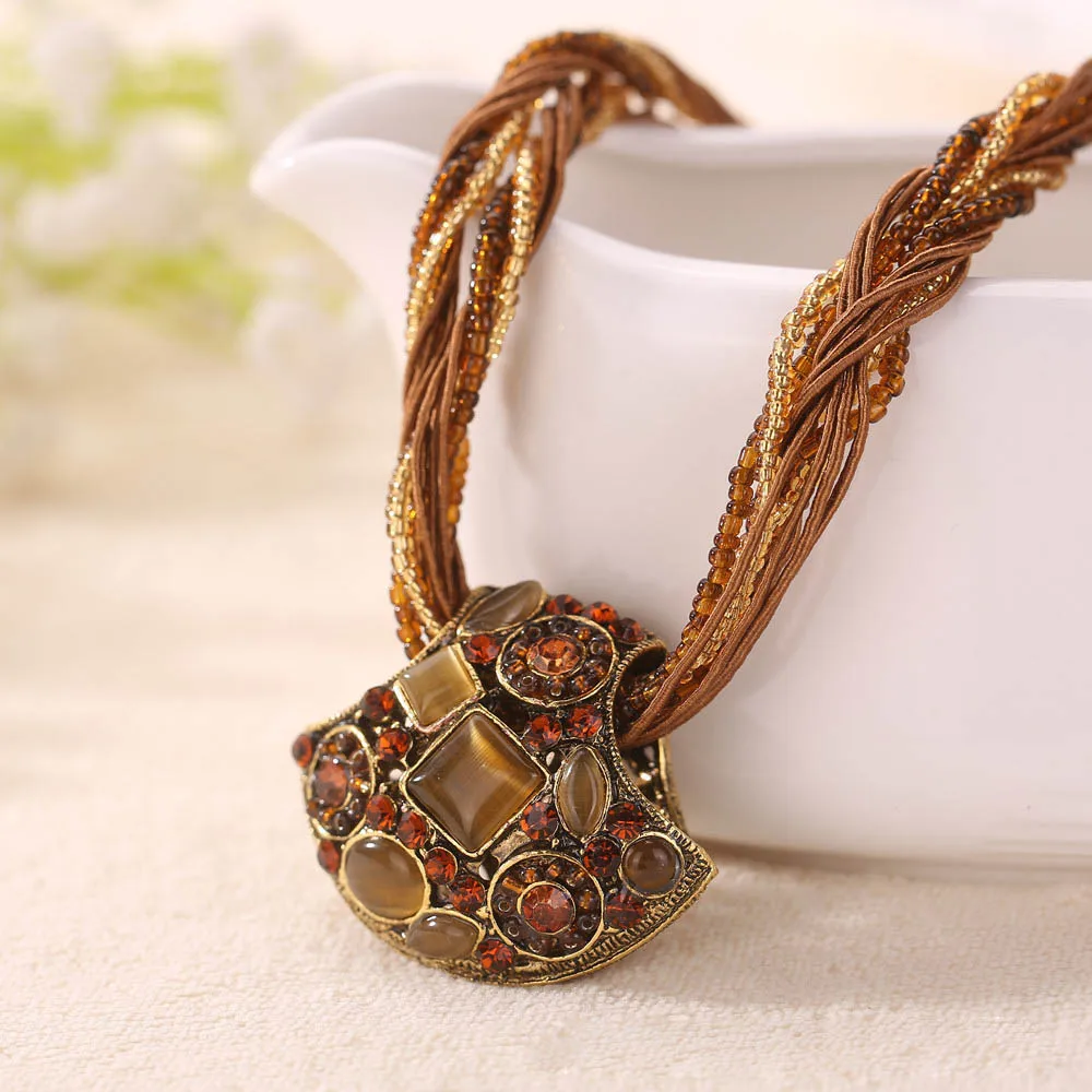 Caxybb Брендовое Красивое макси богемное ожерелье 13 цветов со стразами большое колье и кулоны для женщин ожерелье - Окраска металла: 8