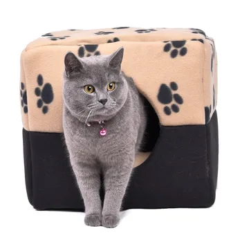 

Paw Style Three Different Ways Cat Bed Folding Dog House Lovely Soft Pet Puppy Kennel Kitten Cushion Pet Mats Products for Pet