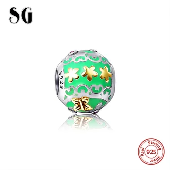 

Hot sale SG Charms NEW 925 sterling silver Green Butterfly Beads Fit Authentic European charm bracelet charms jewelry organizer