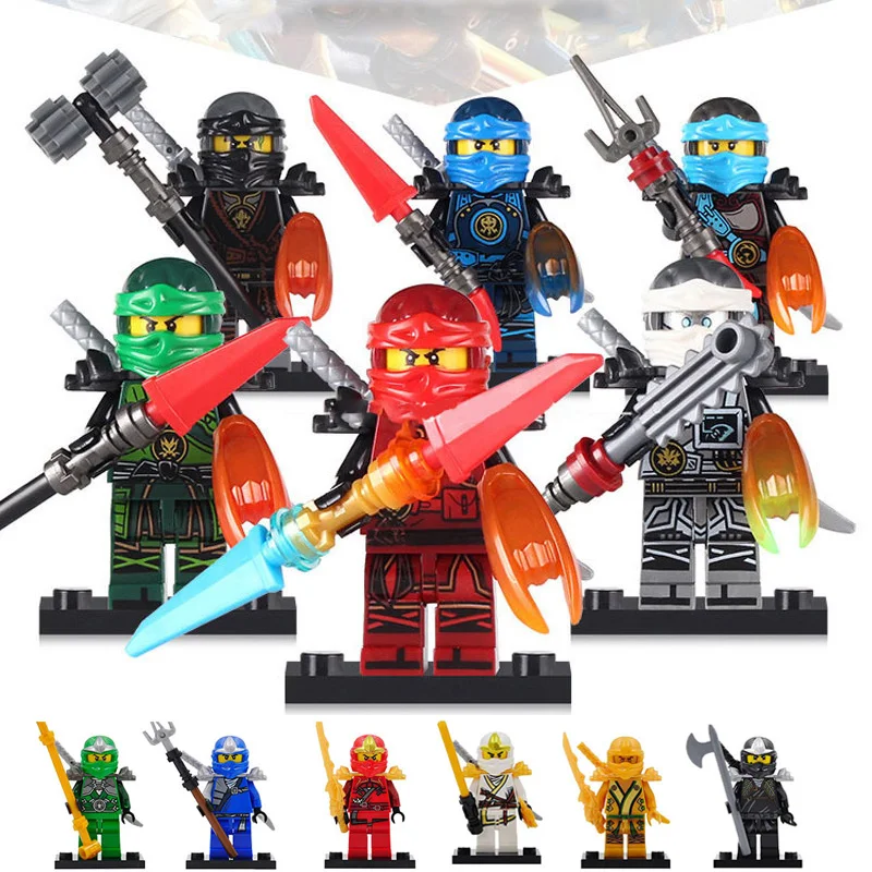 LegoINGlys Ninjago مجموعات البسيطة الذهب النينجا شفرة الوقت Ninjago عمل الشكل كتل ألعاب أطفال (مع عدد تتبع)