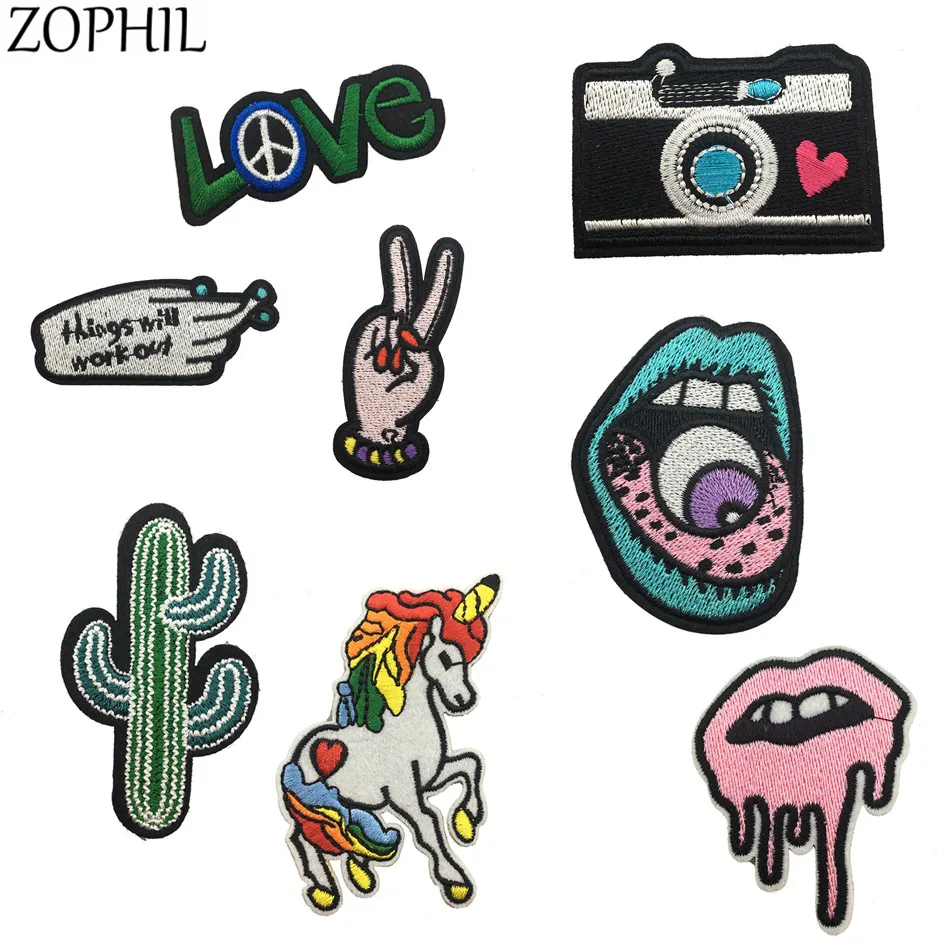 

ZOPHIL 9pcs Unicorn Patches For Clothes Felt DIY Craft Badge Fabric Badge Cartoon Ornament Applique Embroidery Sewing Supplies