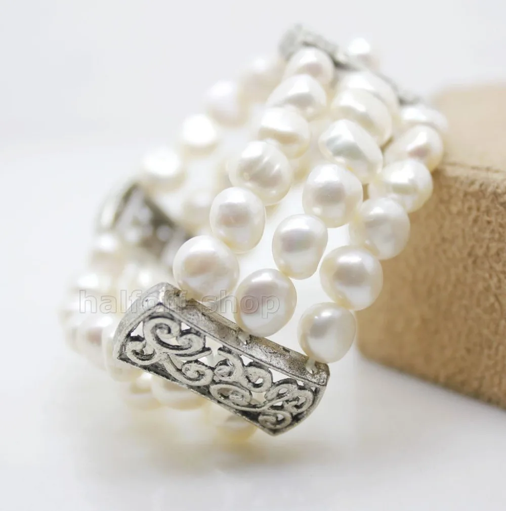 

FASHION JEWELRY WHOLESALE WHITE BAROQUE PEARL BRACELET TIBET STYLE Noble style Natural Fine jewe Fast (D) SHIPPING