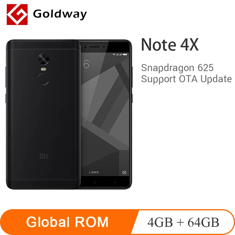 

Original Xiaomi Redmi Note 4X Mobile Phone 4GB RAM 64GB ROM Snapdragon 625 Octa Core 5.5" FHD 4100mAh Fingerprint ID Smartphone