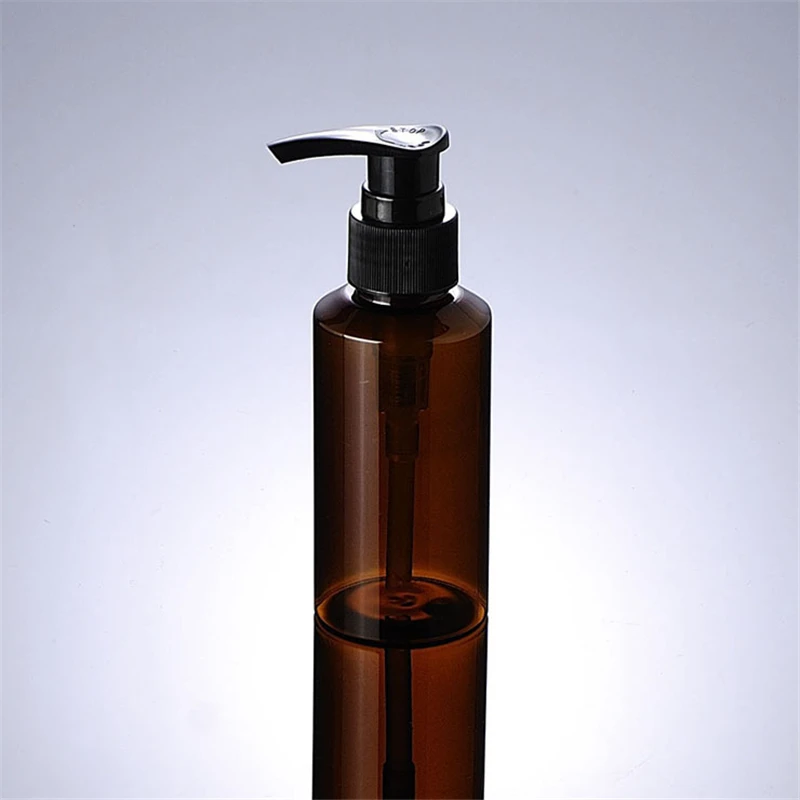 

1pcs Lotion bottle 100ml brown slanted shoulder PET black stripes invade mercury Emulsion pressing Storage bottle BQ015