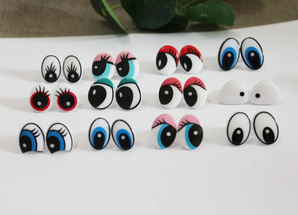 24pcs/lot mix styles cartoon plastic safety toy eyes& washer for diy plush doll-12 styles option