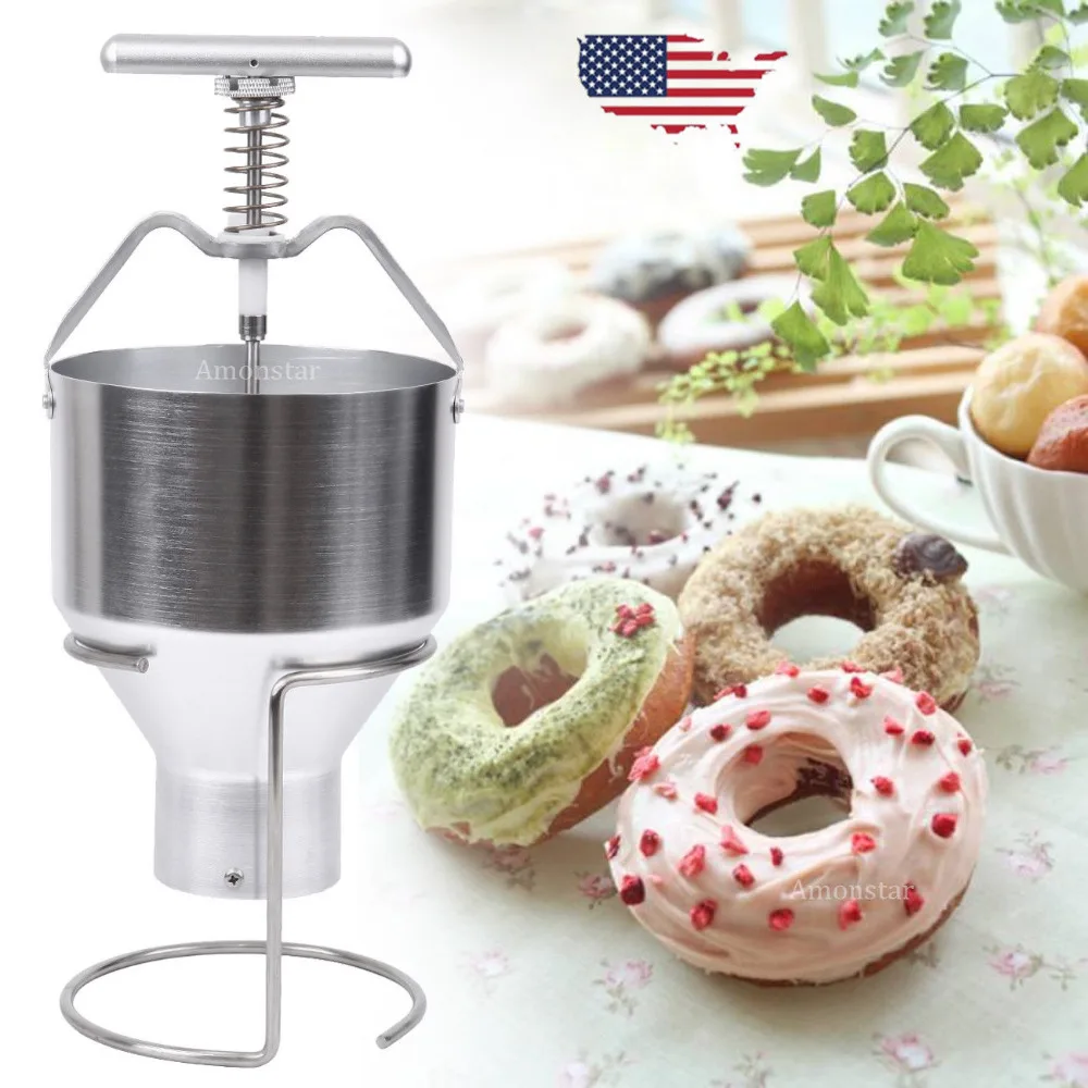 

Manual Donut Depositor Medu Vada Dropper Plunger Dough Batter Dispenser Hopper