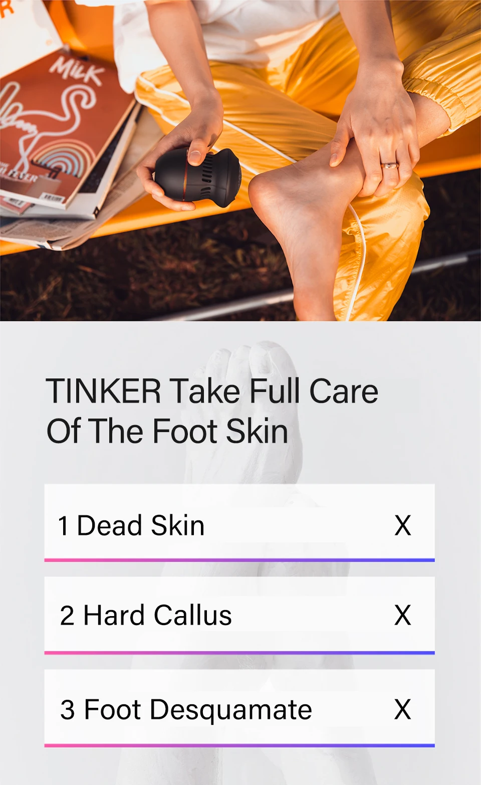 Remove callus and dead skin