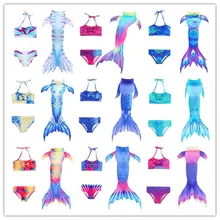 Купальный костюм русалки для девочек комплект бикини из 3 предметов детский хвост русалки для плавания ming детское платье принцессы купальник с рыбий хвостом