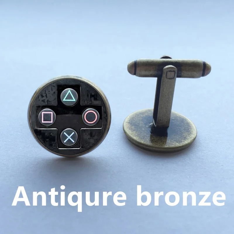 Запонки стеклянные круглые для геймпада 1 пара|video game cufflinks|mens cufflinksgame cufflinks |