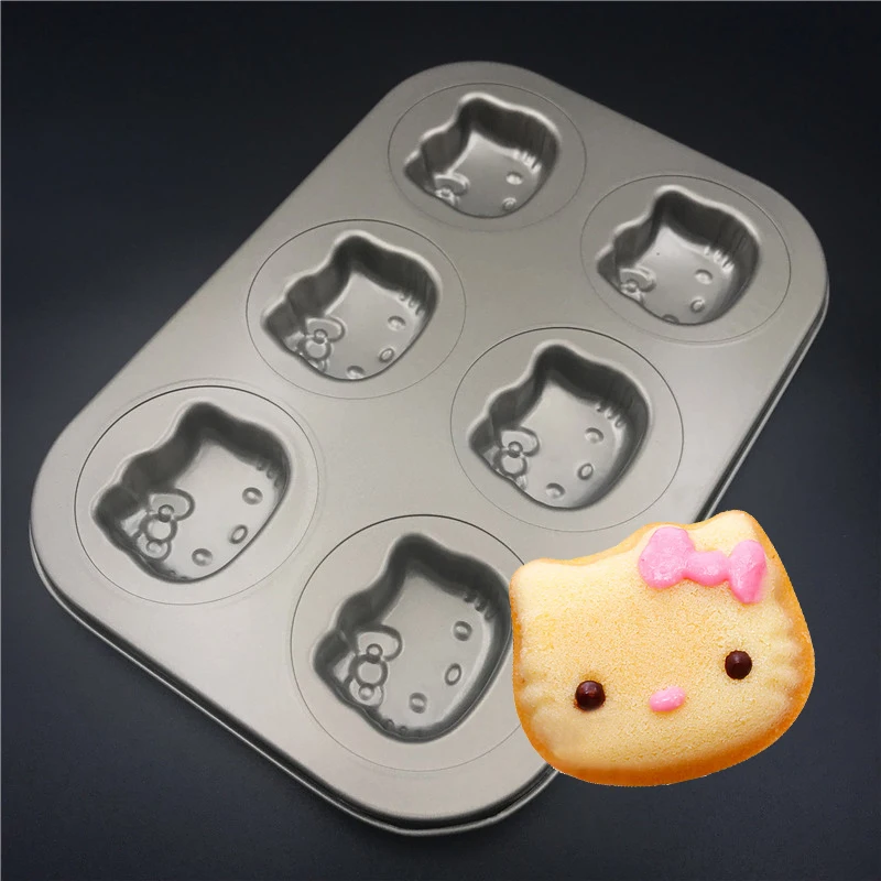 

Non-stick Carbon Steel Cupcake Muffin Mold Cartoon Cat Baking Pan Cake Pan Cookie Mold Kitchen Tools