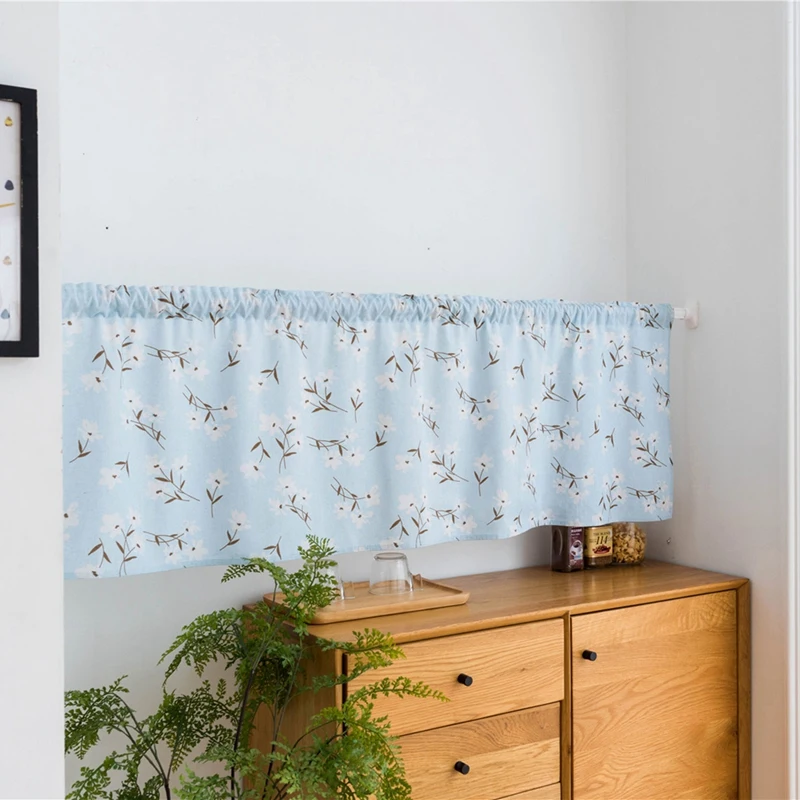 

Half Curtain Floral Pastoral Short Panel Curtain For Cafe Door Window Blinds Small Short Curtain For Kitchen Cabinet