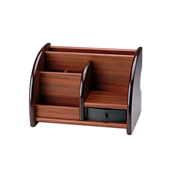 

Wood Pens Pencils Holder Office Desktop Organizer Multi-Functional Combination Storage Box with Drawer Office Storage Rack