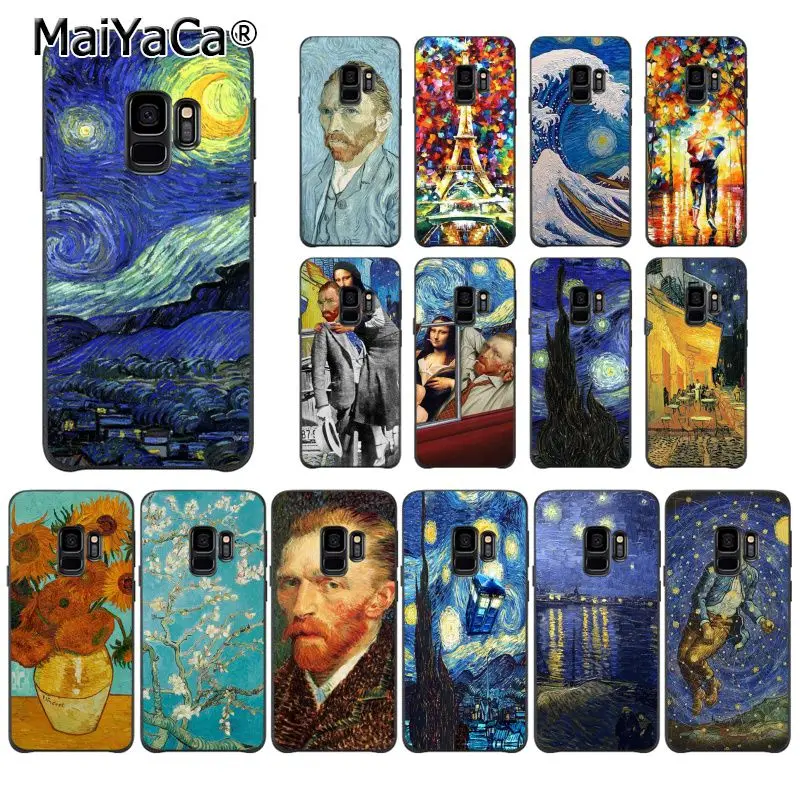 

MaiYaCa Van gogh Starry Mona Lisa TPU Soft Silicone Phone Case for Samsung Galaxy S9 plus S7 edge S6 edge plus S5 S8 plus case