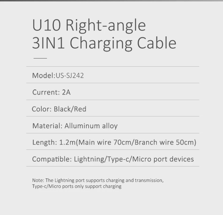 USAMS 3 в 1 кабель для передачи данных для мобильного телефона type C Micro для iPhone iPad samsung зарядный кабель Microusb USB C для освещения iOS 12 кабель