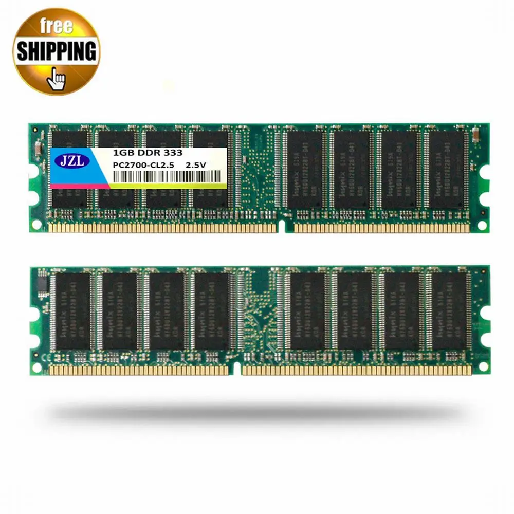 JZL Memoria PC-2700 DDR 333 МГц/PC2700 DDR333/DDR1 333 МГц ddr333мгц 1 ГБ LC2.5 184PIN без ECC 2,5 в Настольный ПК оперативная Память DIMM