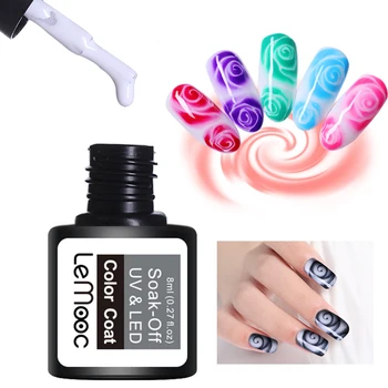 

Lemooc 8ml White Clear Blooming UV Gel Long Lasting Soak Off Nail Art UV LED Nail Gel Base Needed