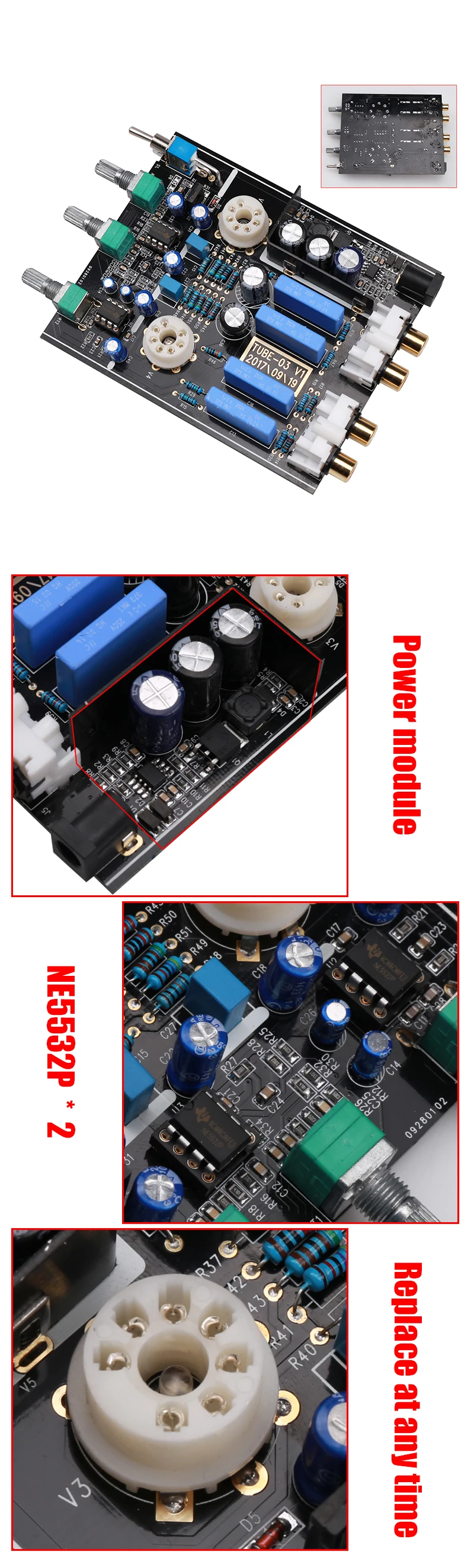 FX-AUDIO TUBE-03 MINI Bile 6K4/6J1 реамп ламповый усилитель буфера аудио предусилитель ВЧ регулировка басов предусилители DC12V