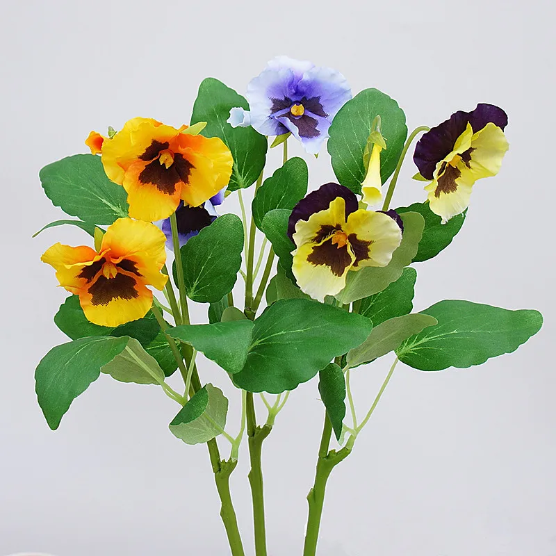 JAROWN Artificial Pansy Silk Flowers Moth Phalaenopsis Orchid Arrangement for Home Office Wedding Decoration (5)
