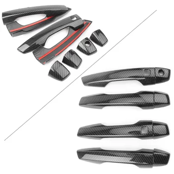 

Car Styling Door Handle Cover Trim Decoration Smart keys for Mitsubishi Eclipse Cross 2018 4PCS Carbon Fiber Style