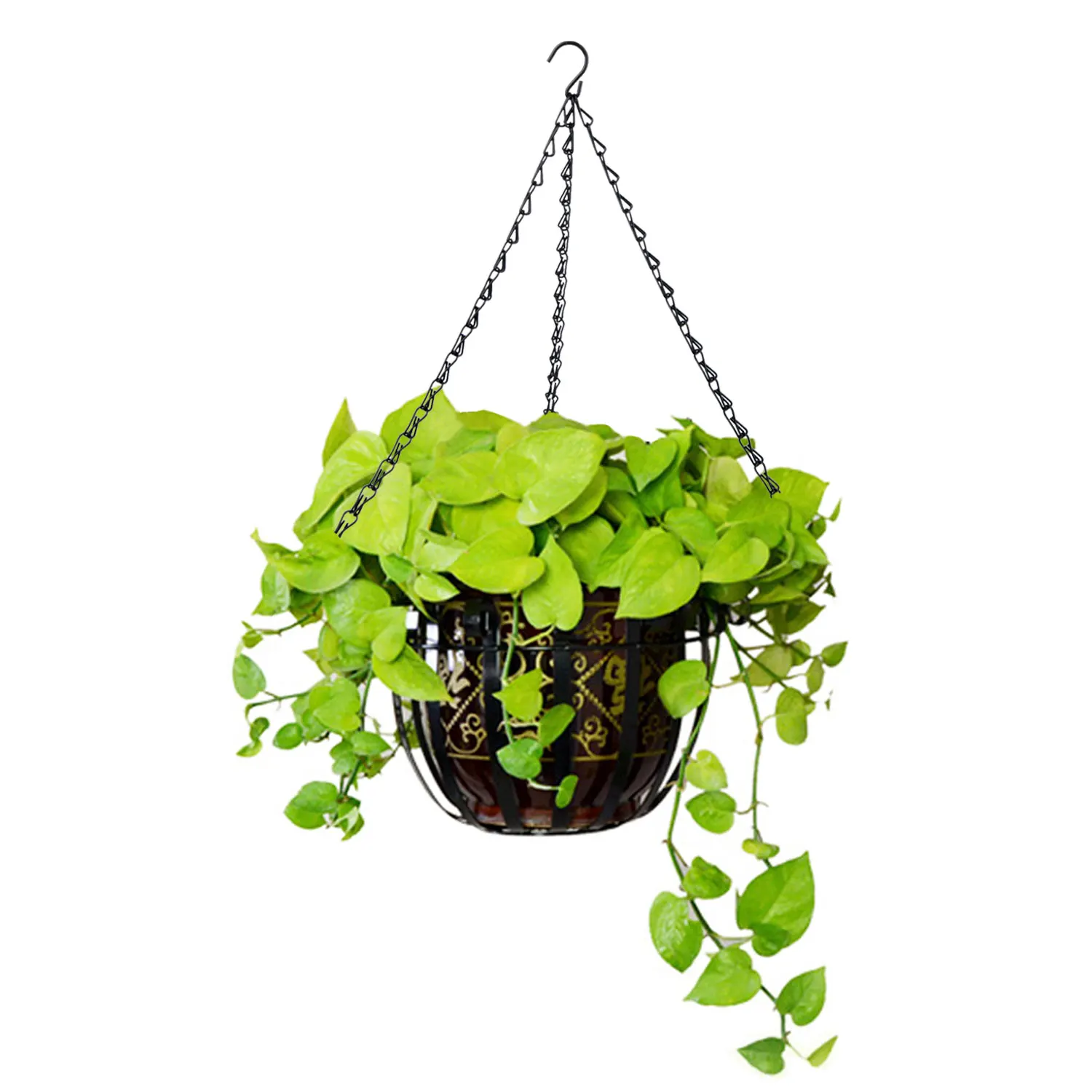 3 Point Garden Baskets Iron Chain Flower Planter Pots Holder