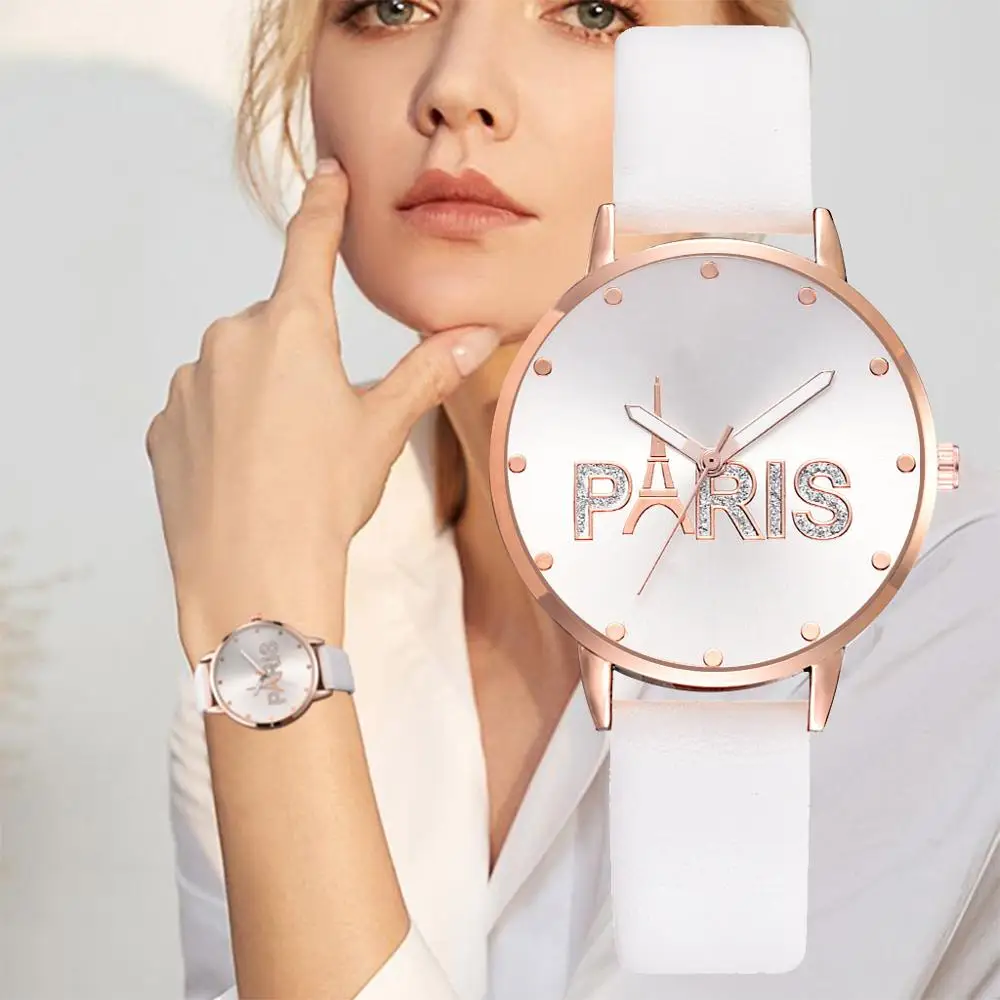 Relogio женские часы дизайн Парижа Роскошные модные женские кварцевые часы с кожаным ремешком наручные часы женские подарки часы Reloj Mujer