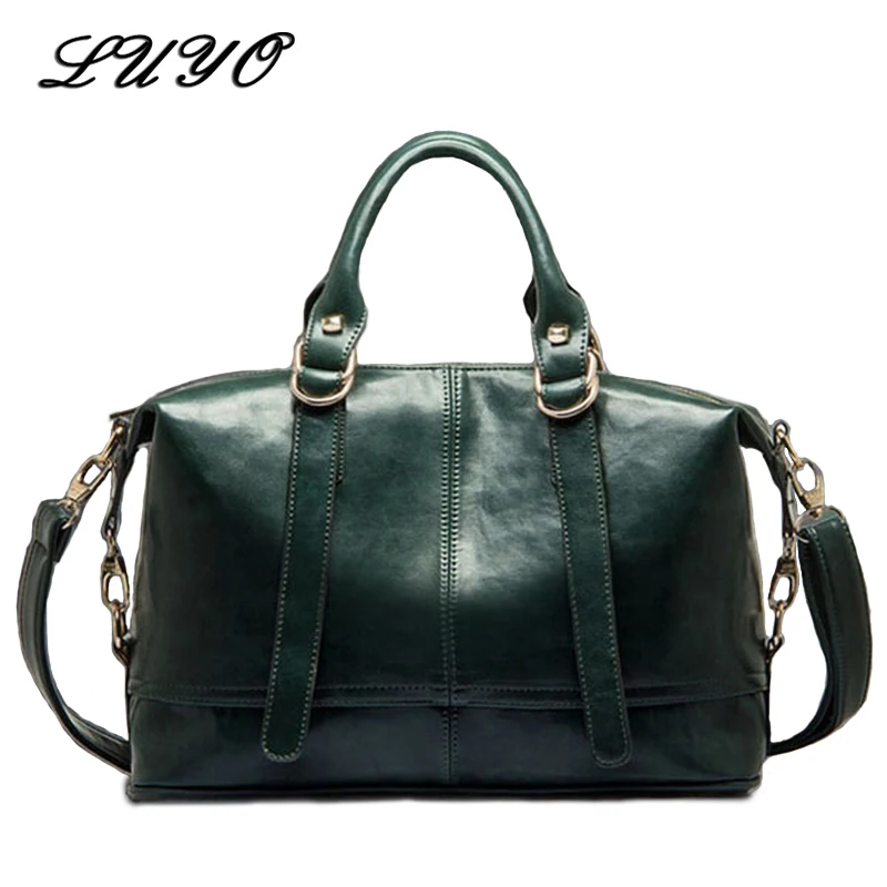 

Luyo Vintage Boston Women Messenger Bags Crossbody For Women Ladies Leather Designer Handbags High Quality Famous Brands Tote