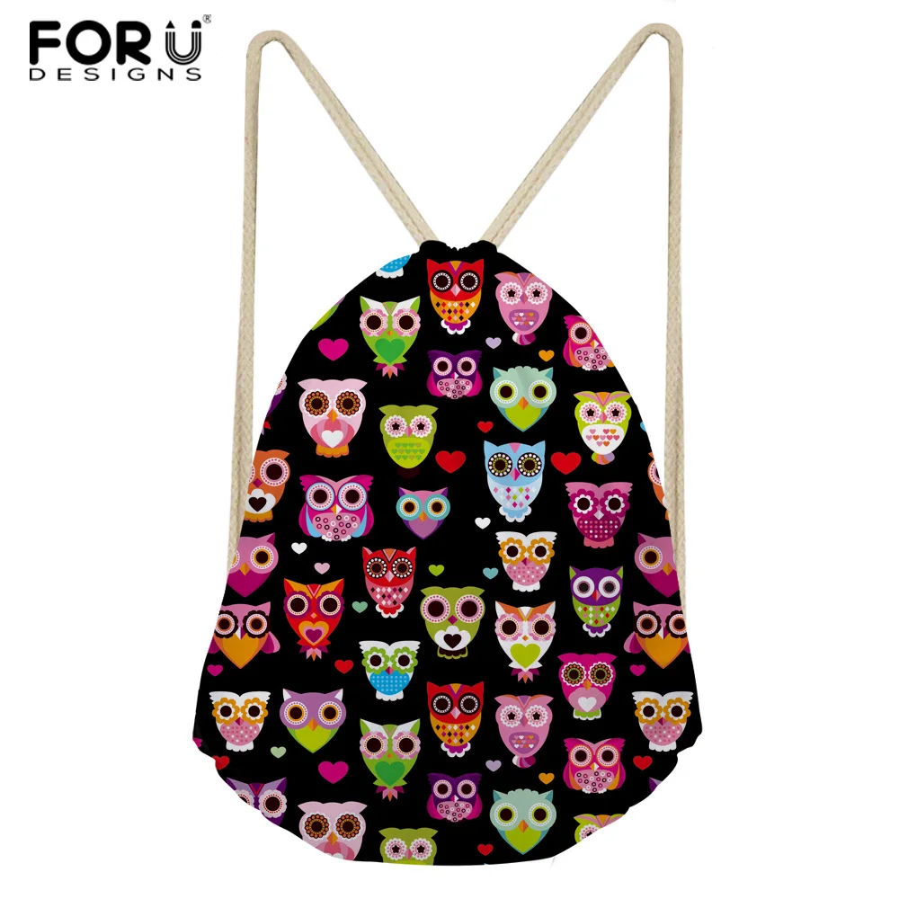 FORUDESIGNS/3D с принтом Сова женские рюкзак небольшой Для женщин милые Softback легкий для