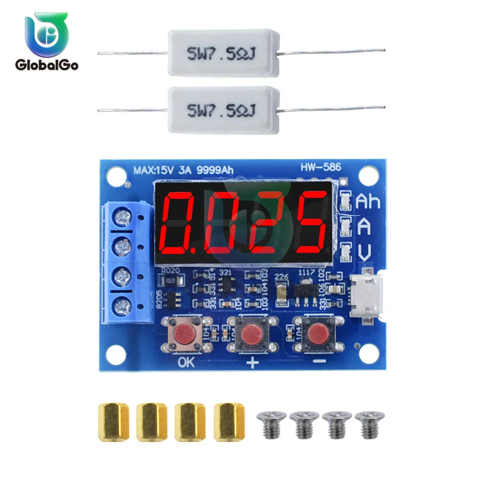 

1.2v 12v Micro USB 18650 Li-ion Lithium Battery Capacity Tester Meter Resistance Battery Capacity Meter Discharge Tester HW-586