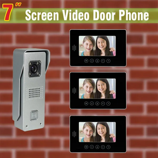 

7" Video Door Phone Intercom System Video Doorbell Intercom kit aluminum alloy camera 3-touch monitor visual intercom for villa