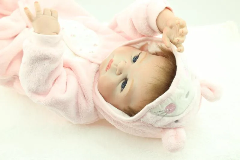 57 см Полный Силиконовые Винил средства ухода за кожей Reborn baby doll в красном цвете кожа девочка младенец получивший новую жизнь bonecas для детей