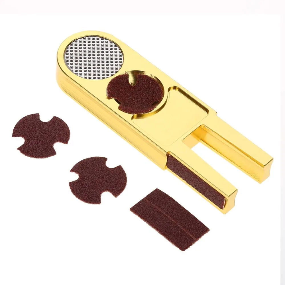 Multifunctional U Shape Cue Tip Trimmer Billiard Pool Mini Alloy Brick