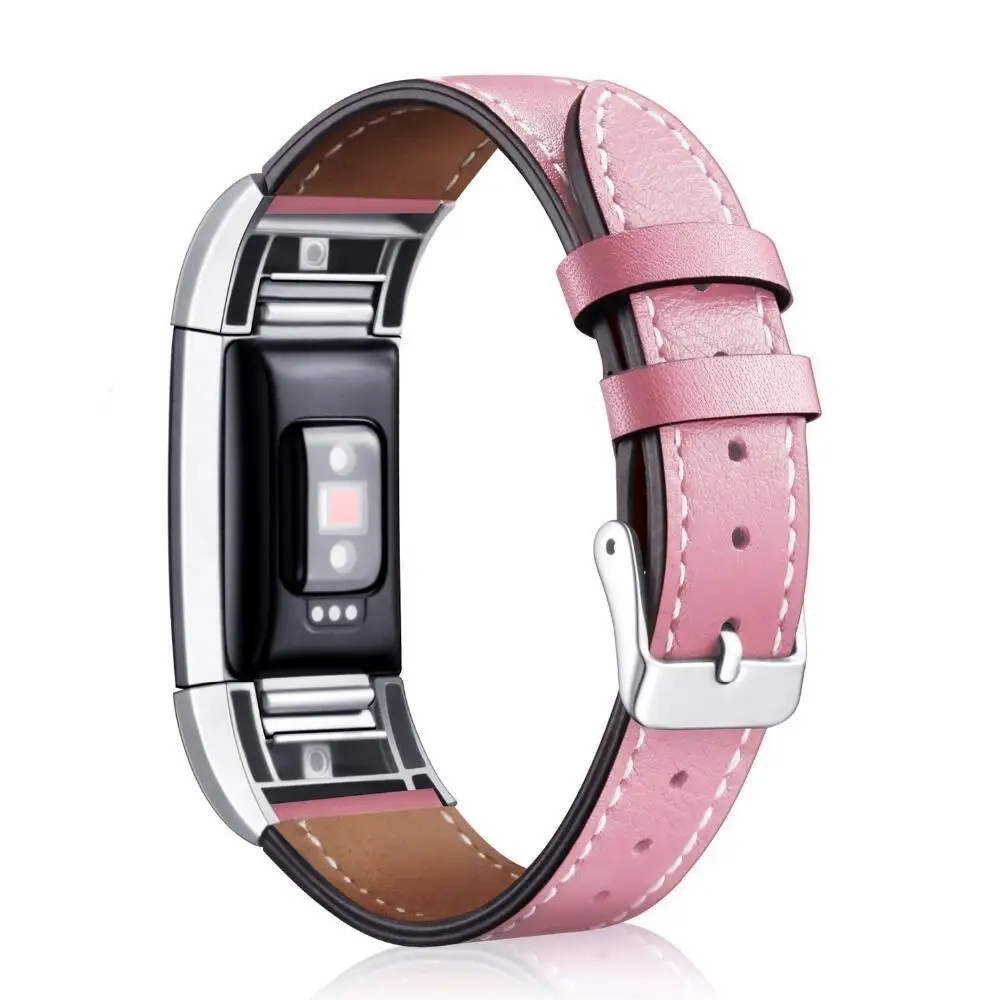 KINGBEIKE Colorful Durable Genuine Leather Watchband For Fitbit Charge 2 Watch Band Replacement Watch Strap Accessories